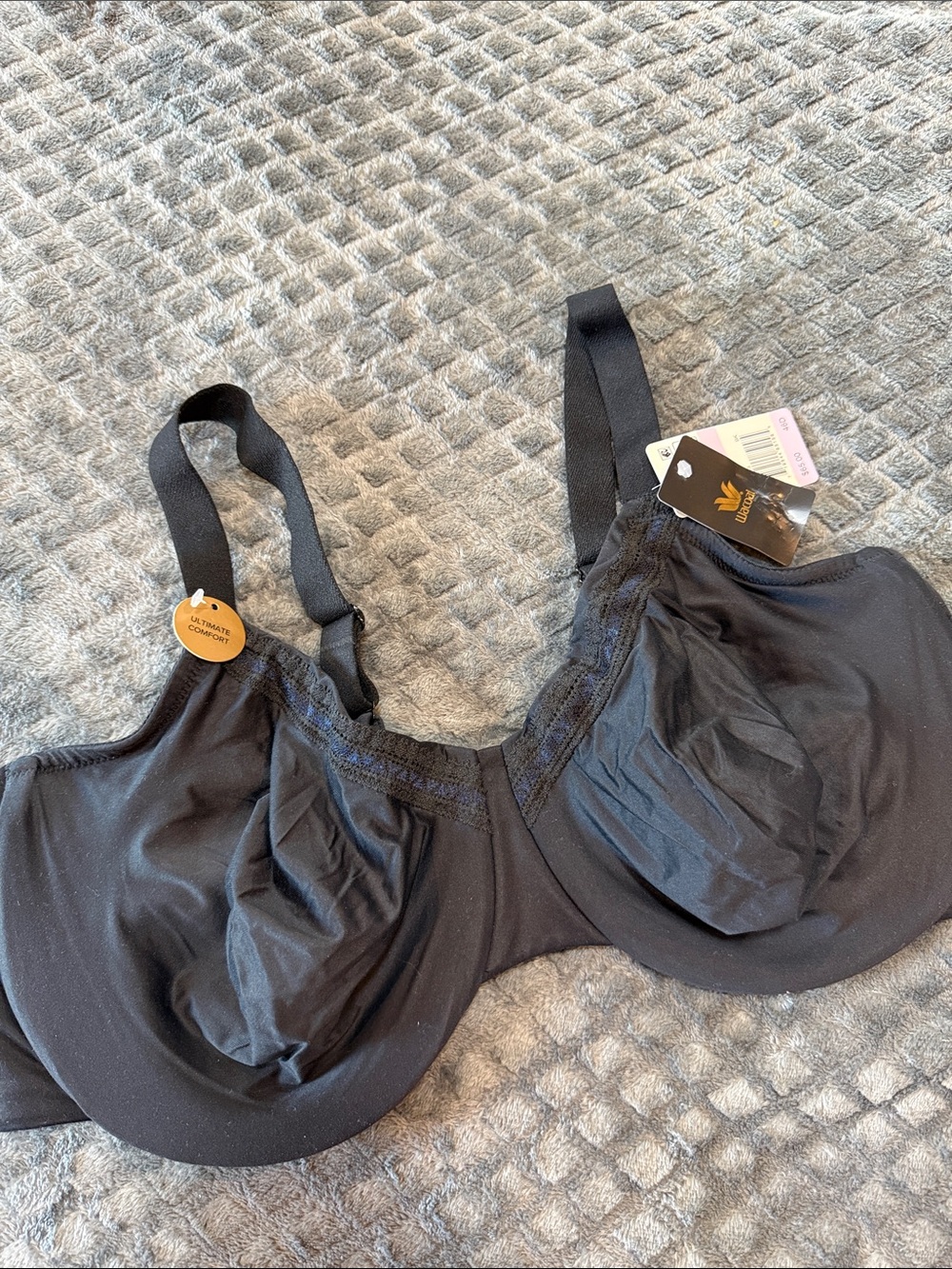 Wacoal Black Full Coverage Lace-Trim Underwire Bra